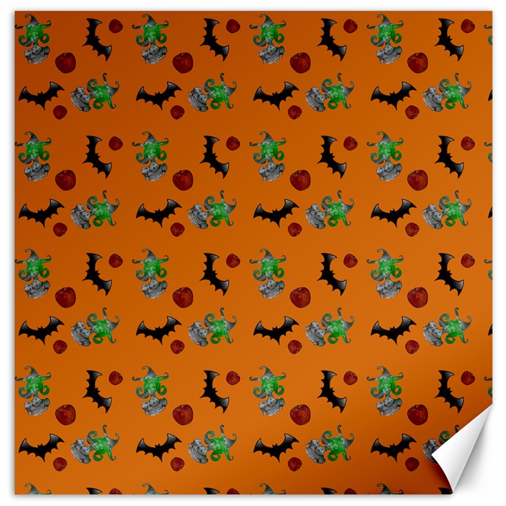 Halloween Witch Pattern Orange Canvas 20  x 20 