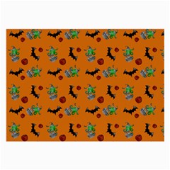 Halloween Witch Pattern Orange Large Glasses Cloth