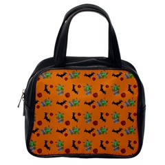 Halloween Witch Pattern Orange Classic Handbag (One Side)