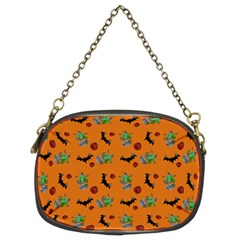 Halloween Witch Pattern Orange Chain Purse (Two Sides)