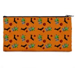 Halloween Witch Pattern Orange Pencil Cases Back