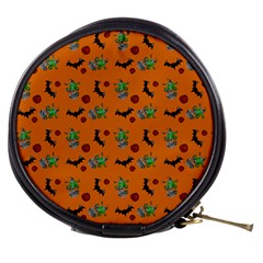 Halloween Witch Pattern Orange Mini Makeup Bag