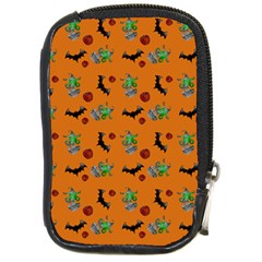 Halloween Witch Pattern Orange Compact Camera Leather Case