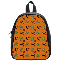 Halloween Witch Pattern Orange School Bag (Small)