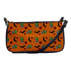 Halloween Witch Pattern Orange Shoulder Clutch Bag