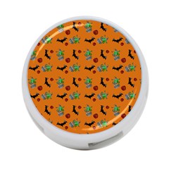 Halloween Witch Pattern Orange 4-port Usb Hub (one Side) by snowwhitegirl