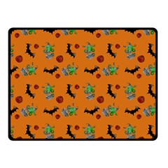 Halloween Witch Pattern Orange Fleece Blanket (small) by snowwhitegirl