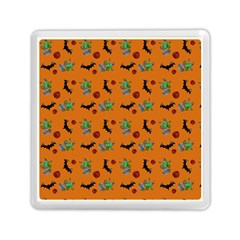 Halloween Witch Pattern Orange Memory Card Reader (Square)