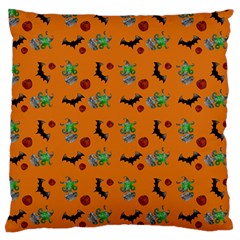 Halloween Witch Pattern Orange Large Cushion Case (One Side)