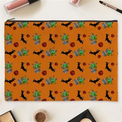 Halloween Witch Pattern Orange Cosmetic Bag (XXXL)