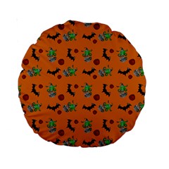 Halloween Witch Pattern Orange Standard 15  Premium Round Cushions