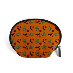 Halloween Witch Pattern Orange Accessory Pouch (Small)