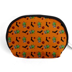 Halloween Witch Pattern Orange Accessory Pouch (Medium)