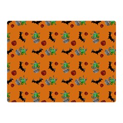 Halloween Witch Pattern Orange Double Sided Flano Blanket (Mini) 