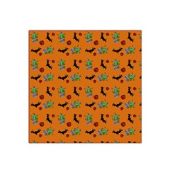 Halloween Witch Pattern Orange Satin Bandana Scarf