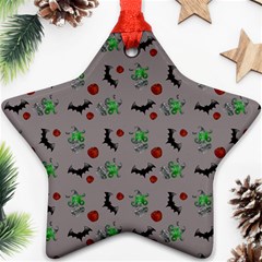 Halloween Witch Pattern Grey Ornament (star) by snowwhitegirl