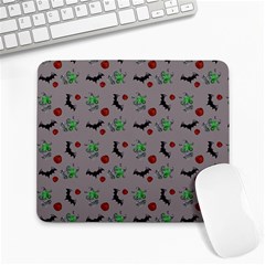 Halloween Witch Pattern Grey Large Mousepads by snowwhitegirl