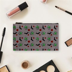 Halloween Witch Pattern Grey Cosmetic Bag (small) by snowwhitegirl