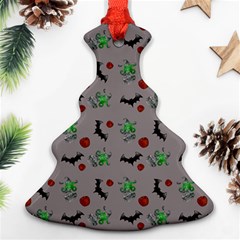 Halloween Witch Pattern Grey Ornament (christmas Tree)  by snowwhitegirl