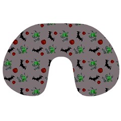 Halloween Witch Pattern Grey Travel Neck Pillow by snowwhitegirl