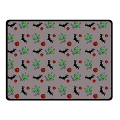 Halloween Witch Pattern Grey Double Sided Fleece Blanket (small)  by snowwhitegirl