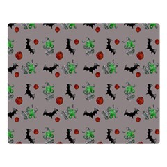 Halloween Witch Pattern Grey Double Sided Flano Blanket (large)  by snowwhitegirl