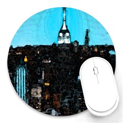 City Town Round Mousepads by snowwhitegirl