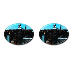 City Town Cufflinks (oval) by snowwhitegirl