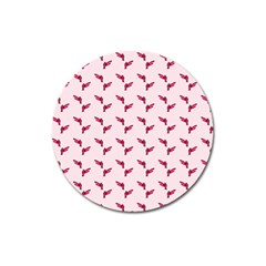 Pink Parrot Pattern Magnet 3  (round) by snowwhitegirl