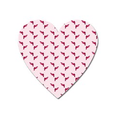 Pink Parrot Pattern Heart Magnet by snowwhitegirl