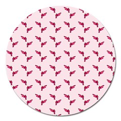 Pink Parrot Pattern Magnet 5  (round) by snowwhitegirl