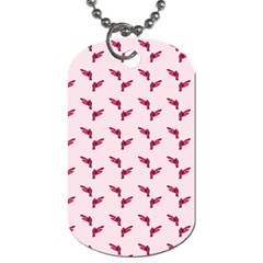 Pink Parrot Pattern Dog Tag (one Side) by snowwhitegirl