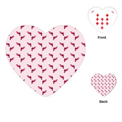 Pink Parrot Pattern Playing Cards (heart) by snowwhitegirl