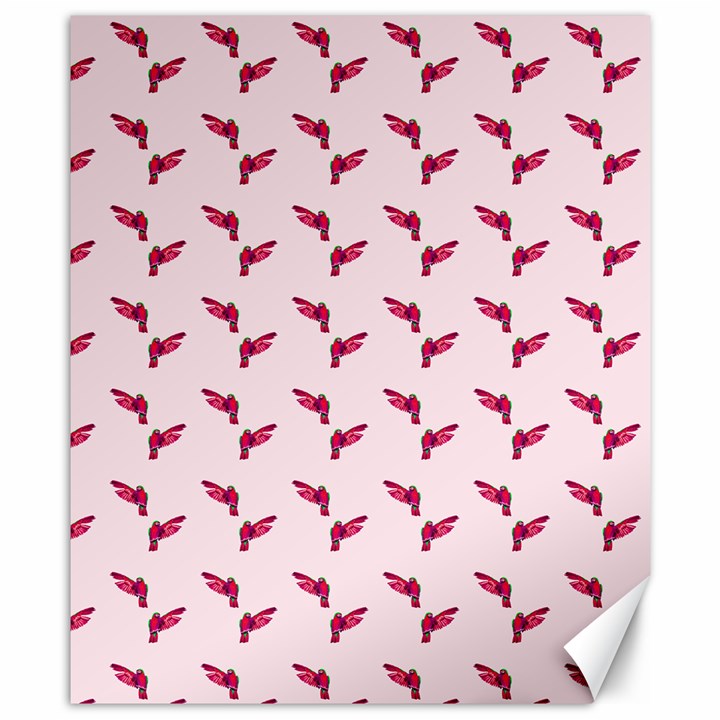 Pink Parrot Pattern Canvas 8  x 10 