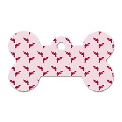 Pink Parrot Pattern Dog Tag Bone (one Side) by snowwhitegirl