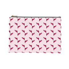 Pink Parrot Pattern Cosmetic Bag (large) by snowwhitegirl