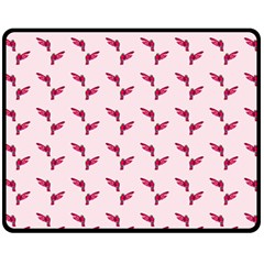 Pink Parrot Pattern Fleece Blanket (medium)  by snowwhitegirl