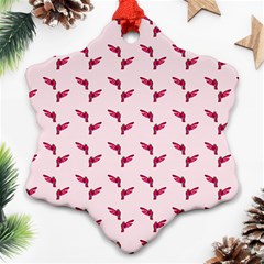 Pink Parrot Pattern Snowflake Ornament (two Sides) by snowwhitegirl