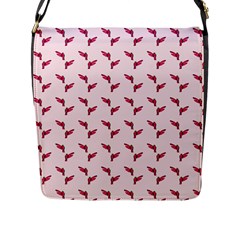 Pink Parrot Pattern Flap Closure Messenger Bag (l) by snowwhitegirl