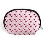 Pink Parrot Pattern Accessory Pouch (Medium) Front