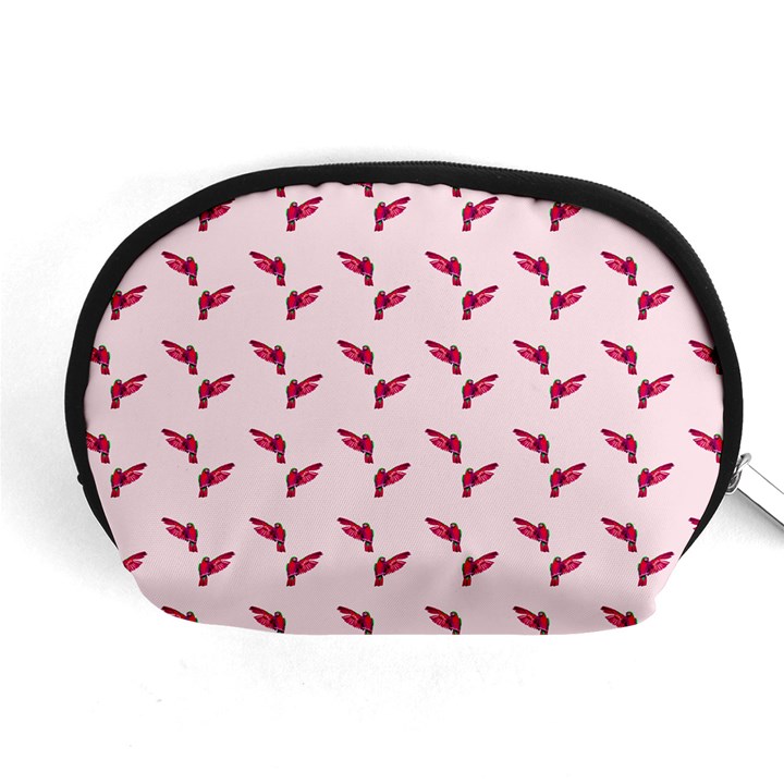 Pink Parrot Pattern Accessory Pouch (Medium)