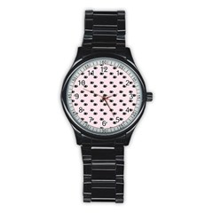 Pink Eyes Stainless Steel Round Watch