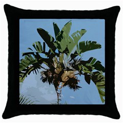 Palm Tree Throw Pillow Case (black) by snowwhitegirl