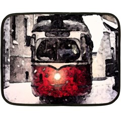 Winter Trolley Double Sided Fleece Blanket (mini)  by snowwhitegirl