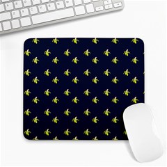 Peeled Banana On Blue Large Mousepads by snowwhitegirl