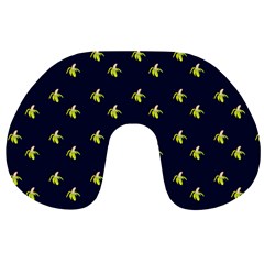 Peeled Banana On Blue Travel Neck Pillow by snowwhitegirl