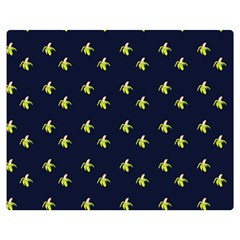 Peeled Banana On Blue Double Sided Flano Blanket (medium) 