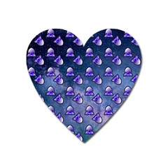 Kawaii Space Rocket Pattern Heart Magnet by snowwhitegirl