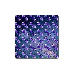 Kawaii Space Rocket Pattern Square Magnet by snowwhitegirl