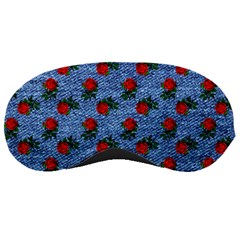 Blue Denim And Roses Sleeping Mask by snowwhitegirl